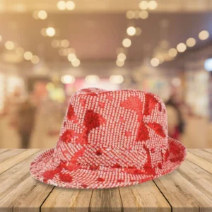 Red and white sequined hat