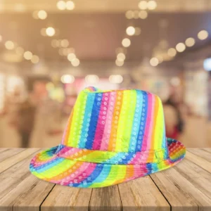 rainbow sequined hat